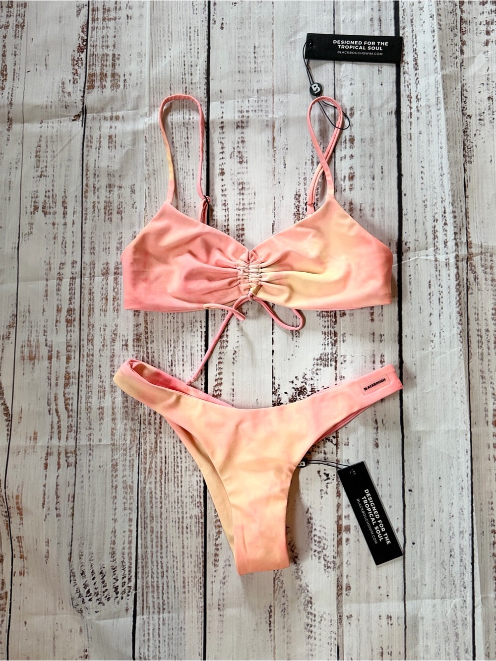 Blackbough Ombre Swim Top in Pink and Peach